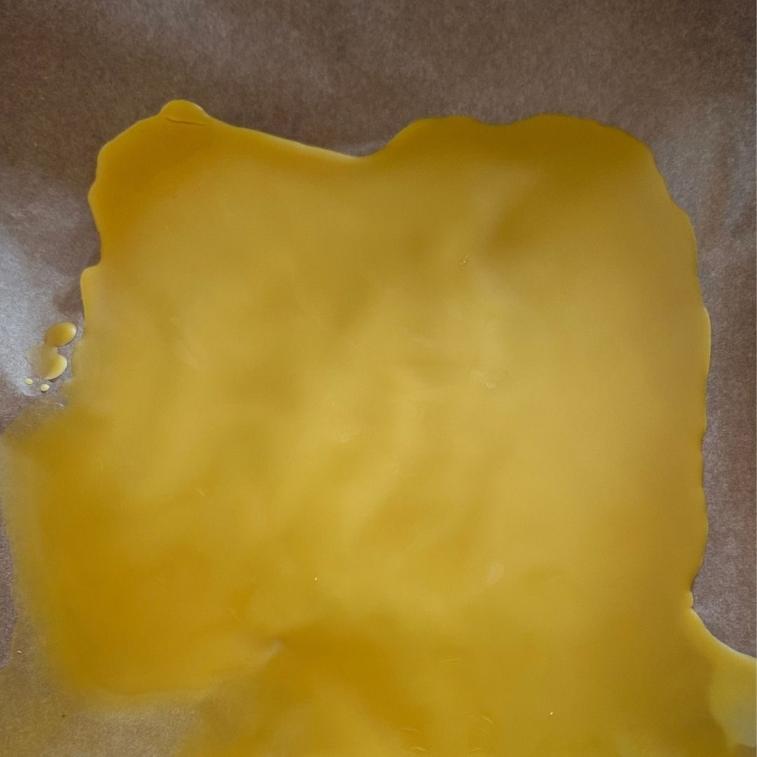 The cooled sheet of wax