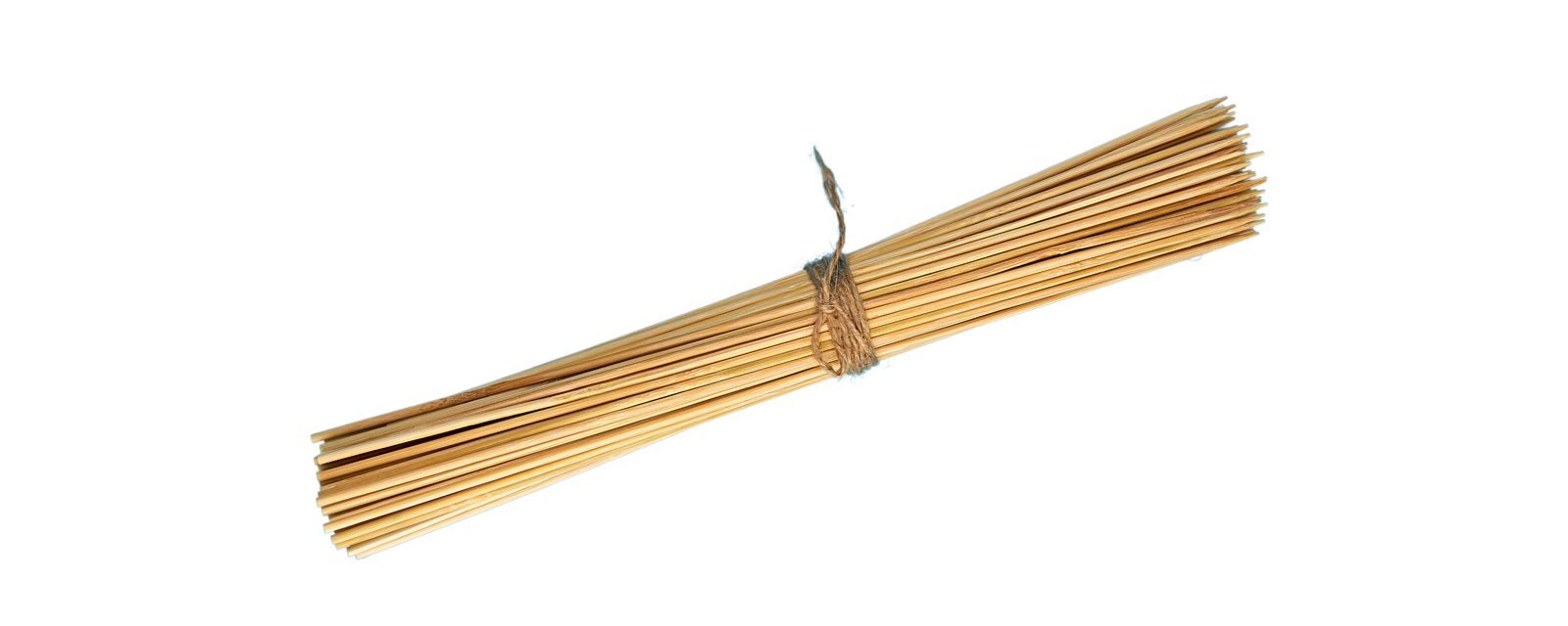 A bundle of bamboo sticks tied with twine